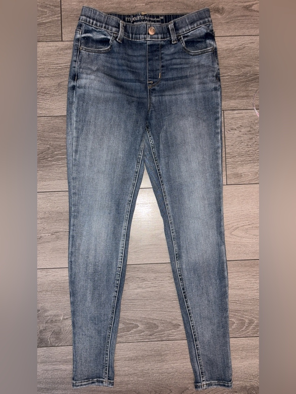 M Jeans By Maurice’s Size Small Super High Rise Skinny Denim Light Wash EUC